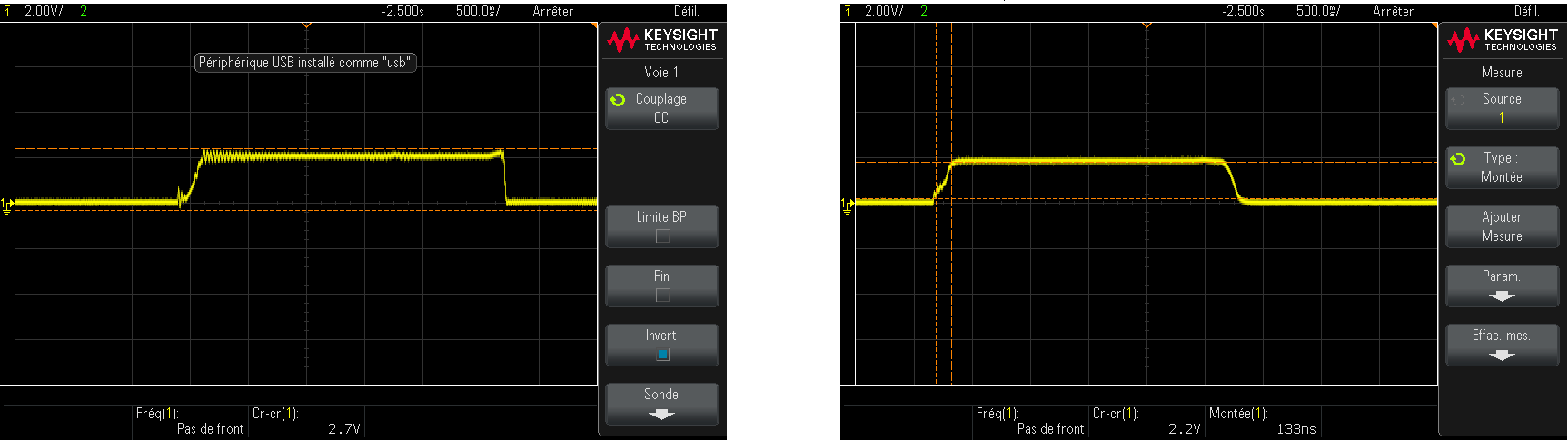 Capture oscilloscope - Mesure 3