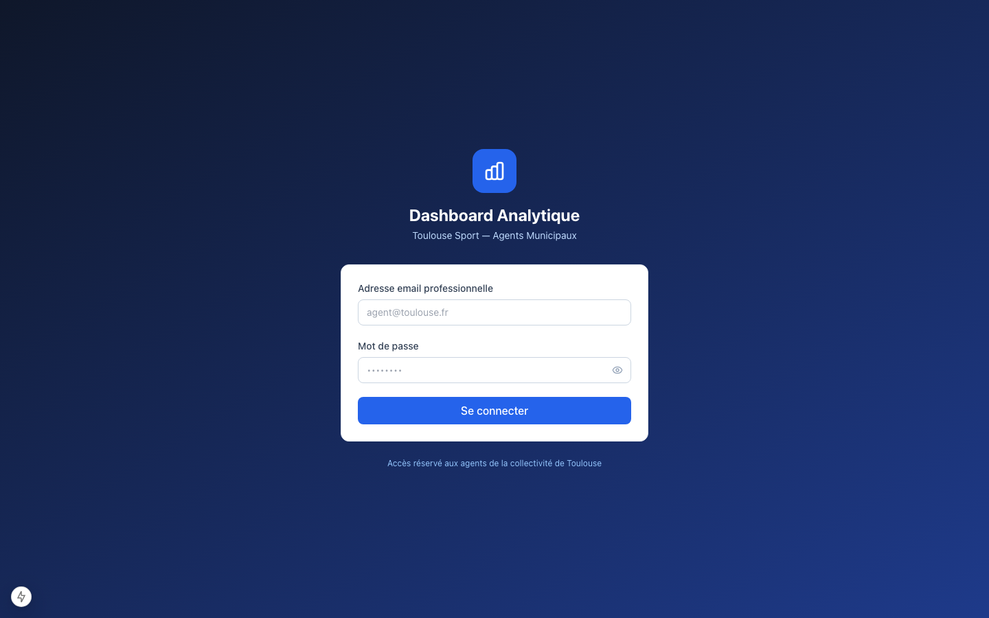 Dashboard - Connexion agents mairie